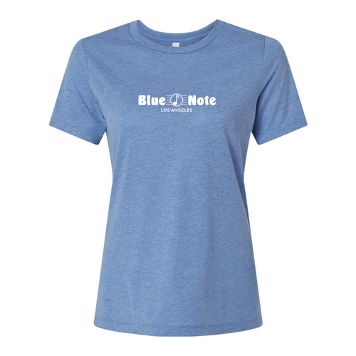 Blue t-shirt with 'Blue Note Los Angeles' logo on a white background